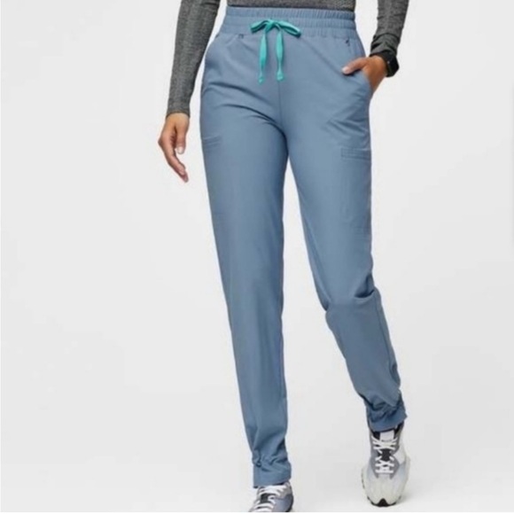 Figs Pants - FIGS SAUMER HIGH WAISTED JOGGER SCRUB PANTS COLOR BLUE NWT